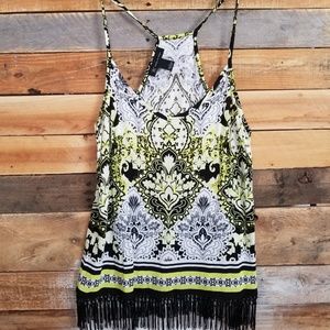 INC International Concepts Tank with Fringe Sz L